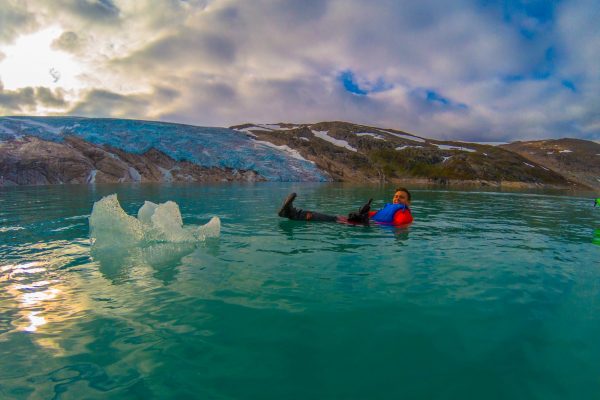 kayaking at svartisen glacier