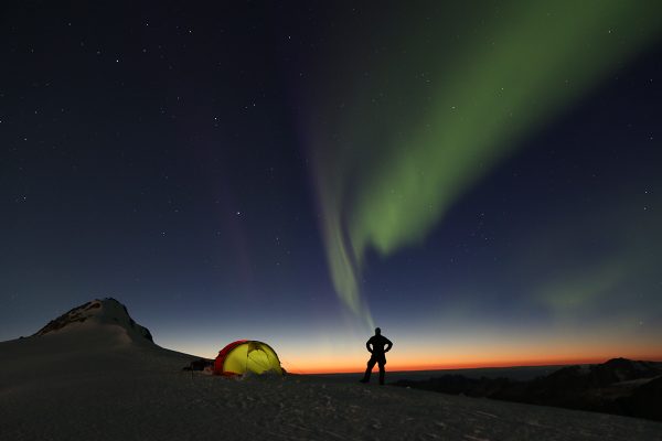 nordlys på svartisen på høsten